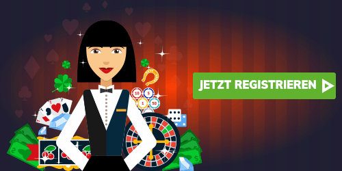 Bahigo Erfahrungen mit Croupier Illustration und Casino Symbolen
